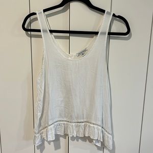 american eagle white ruffle tank